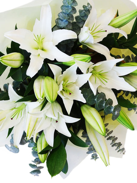 White Oriental Lily Bouquet