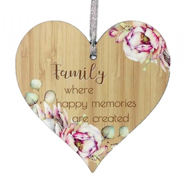 Bunch of Joy Hanging Heart - Angel, Aunty, Believe, Friends, Family, Home, Mum, Nanna, Sister